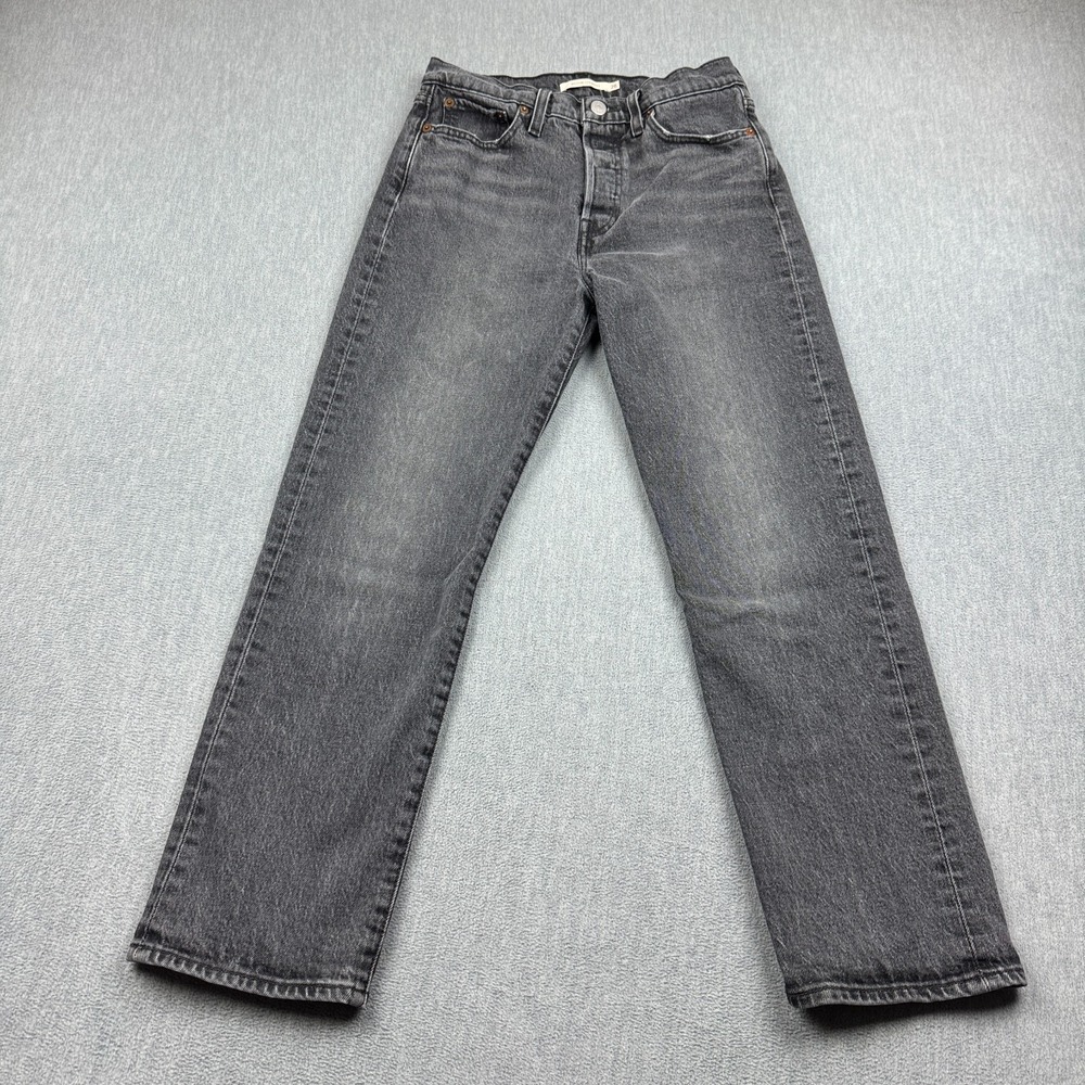 Levis Jeans Womens 26x26 Gray Wedgie Straight High Rise Button Fly Pants Classic